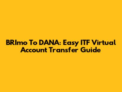 BRImo To DANA: Easy ITF Virtual Account Transfer Guide