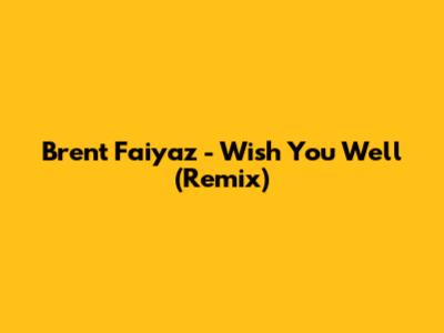 Brent Faiyaz - Wish You Well (Remix)
