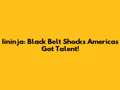 Iininja: Black Belt Shocks America's Got Talent!