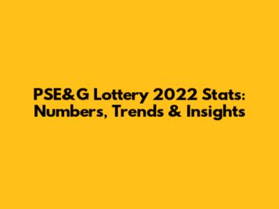 PSE&G Lottery 2022 Stats: Numbers, Trends & Insights