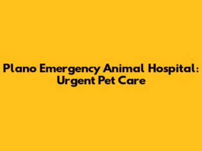 Plano Emergency Animal Hospital: Urgent Pet Care