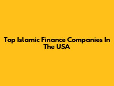 Top Islamic Finance Companies In The USA